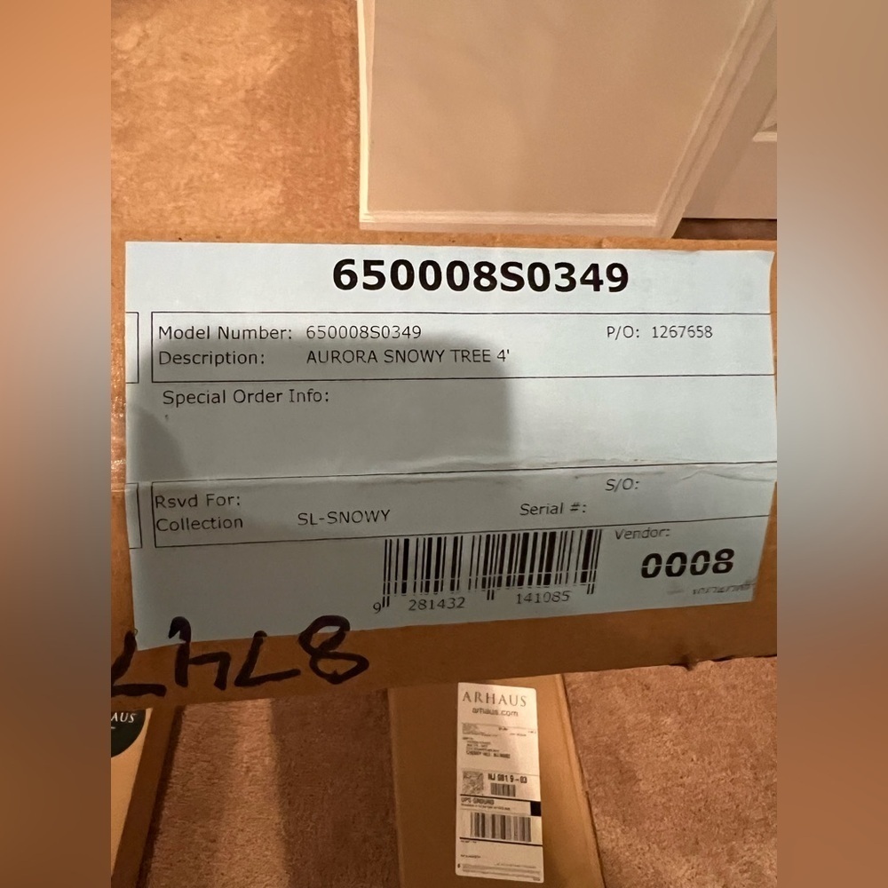 2’ Arhaus furniture aurora lit tree foot new in box. SOLD OUT - Picture 5 of 6